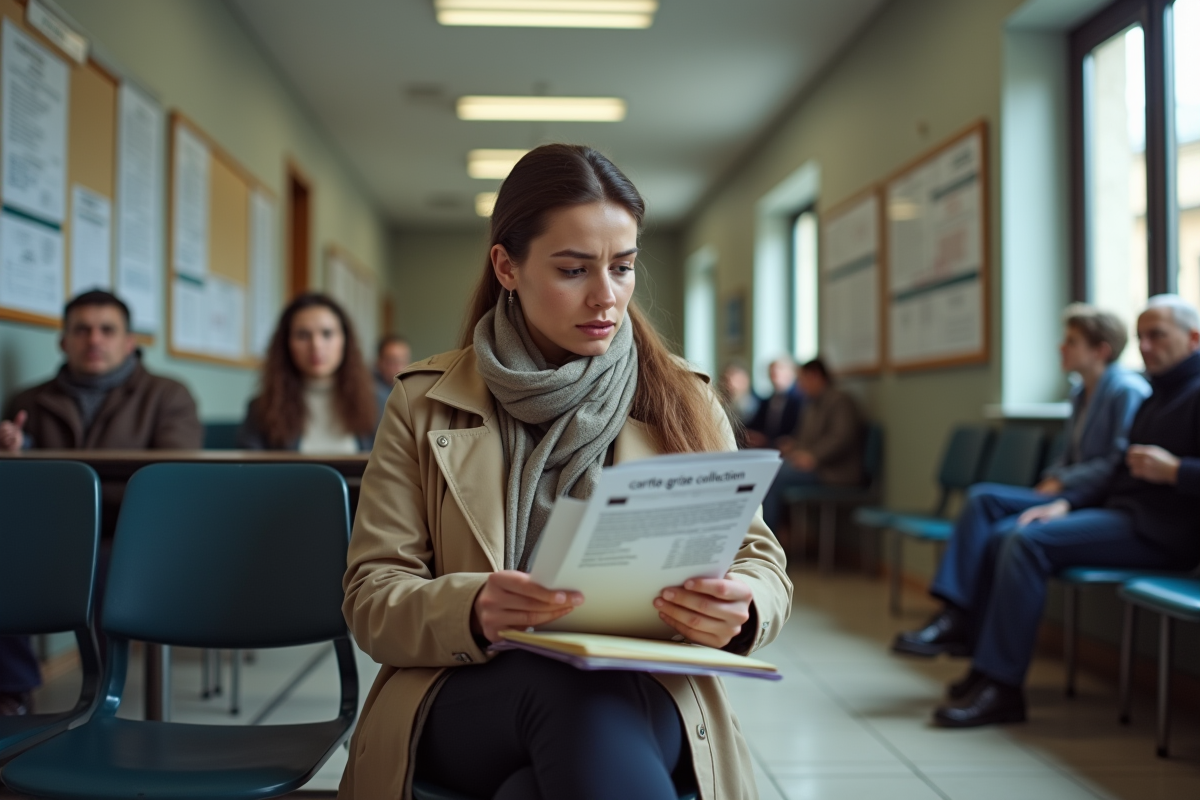 Femme assise dans un bureau administratif en attente