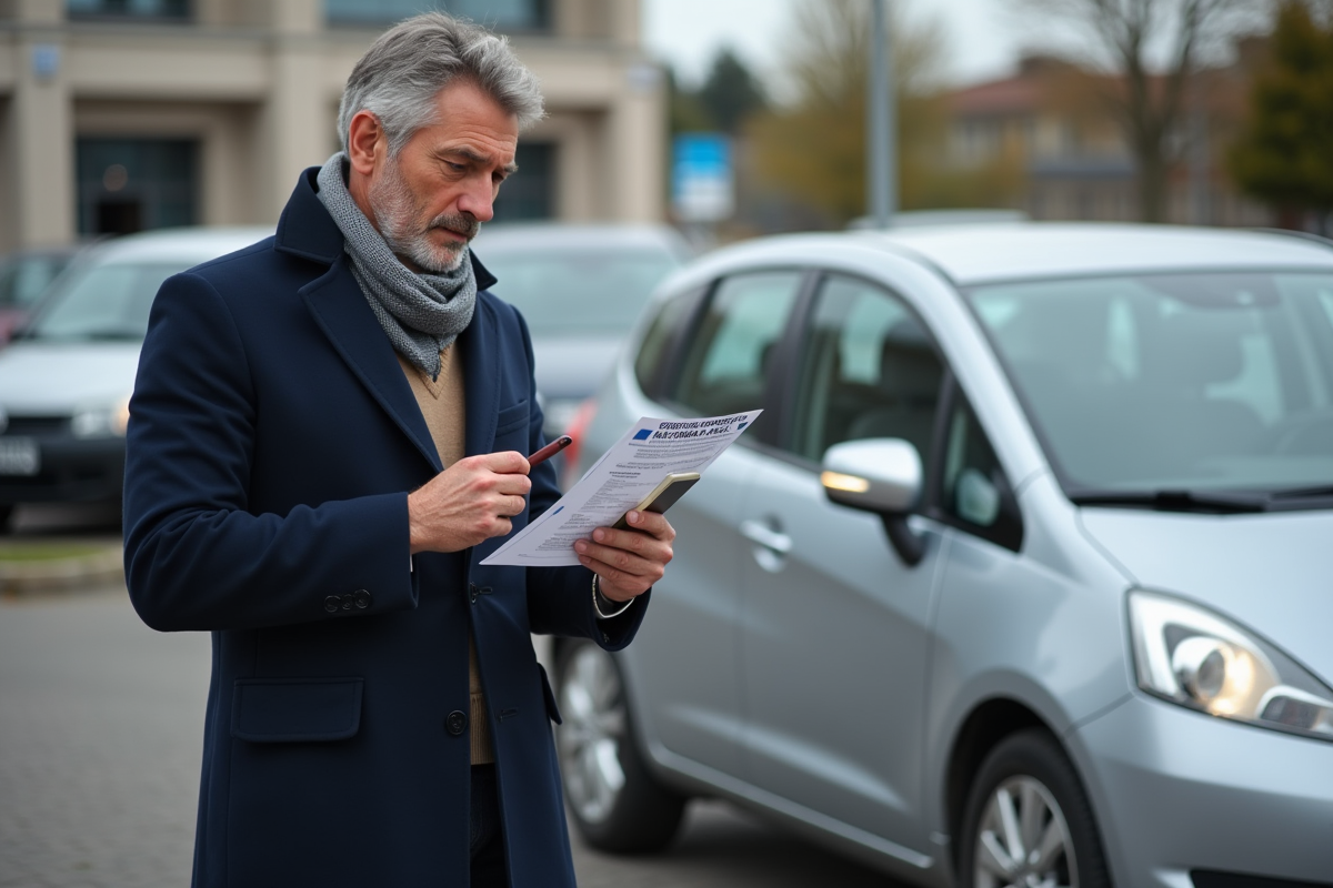 Homme vérifie son certificat d