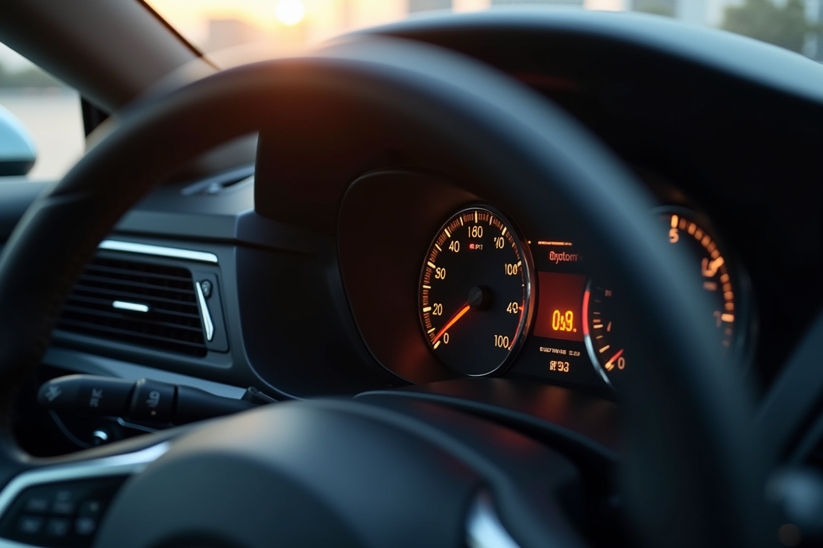 Jauge de carburant indiquant consommation optimale dans la voiture