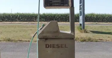 white Diesel gas pump station